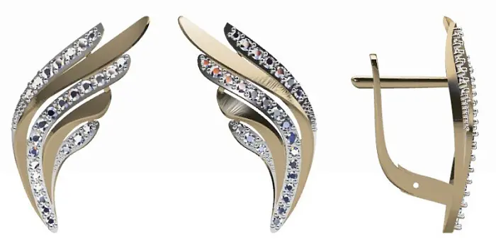 Серьги с английским замком из красного золота