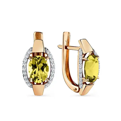 Серьги с английским замком из красного золота