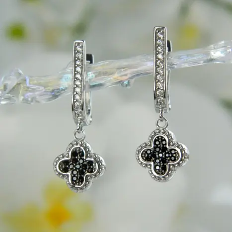 Серьги подвесные из серебра