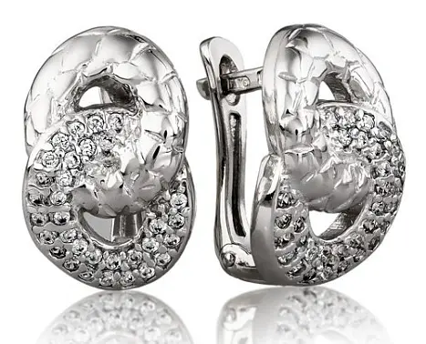 Серьги с английским замком из серебра