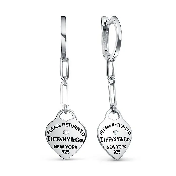 Серьги подвесные из серебра