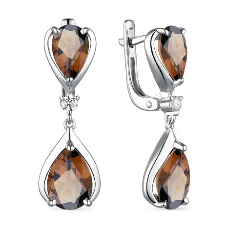 Серьги подвесные из серебра