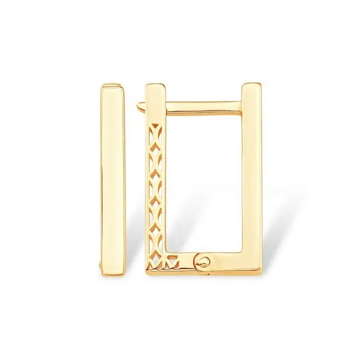 Серьги с английским замком из красного золота