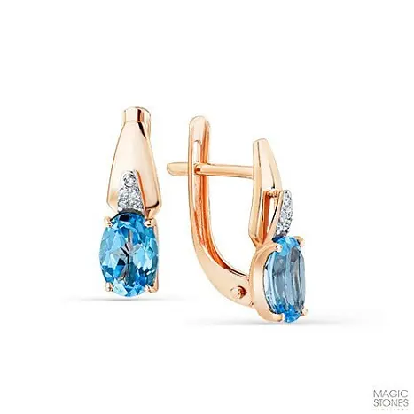 Серьги с английским замком из красного золота