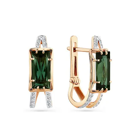 Серьги с английским замком из красного золота