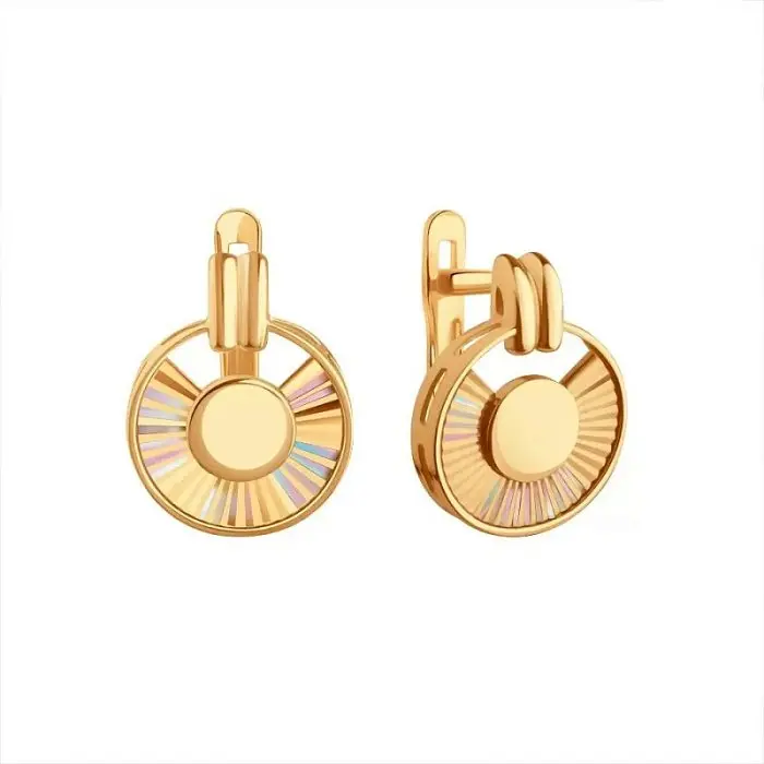 Серьги с английским замком из красного золота