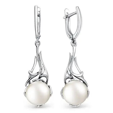 Серьги подвесные из серебра