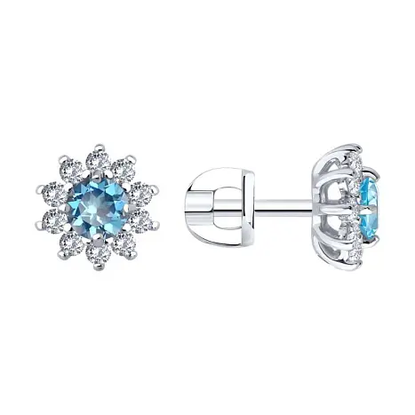 Серьги пуссеты из серебра