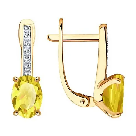Серьги с английским замком из красного золота