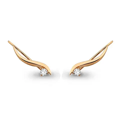 Серьги зажимы из красного золота