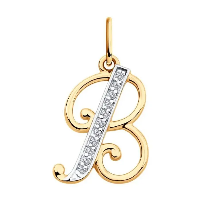 Подвеска буква из комбинированного золота