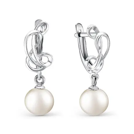 Серьги с английским замком из серебра