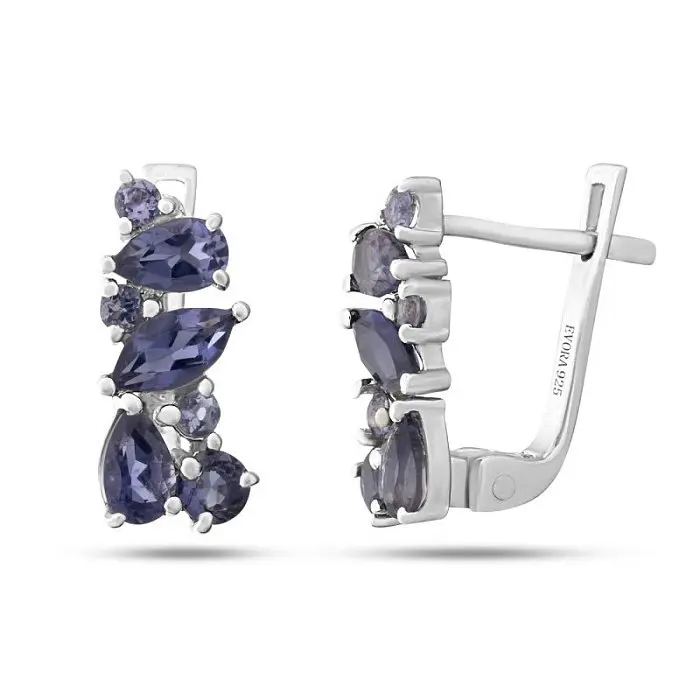 Серьги с английским замком из серебра