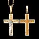 Подвеска крест из комбинированного золота