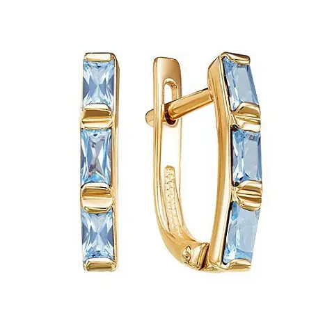 Серьги с английским замком из красного золота