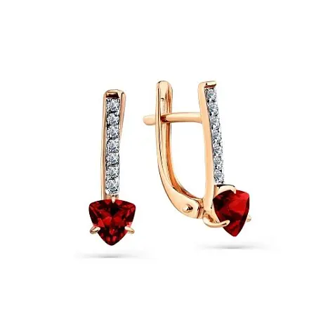 Серьги с английским замком из красного золота
