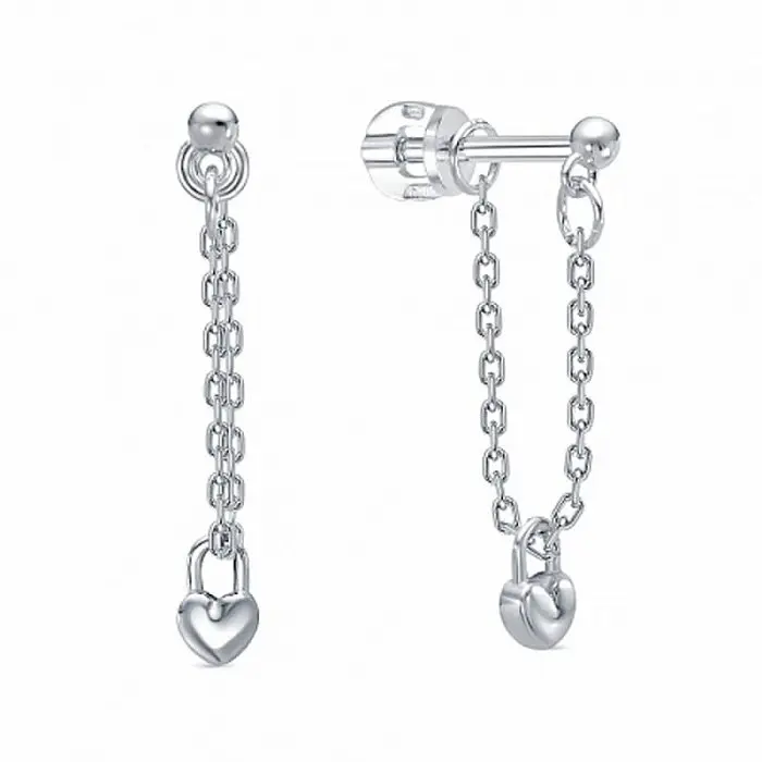 Серьги подвесные из серебра