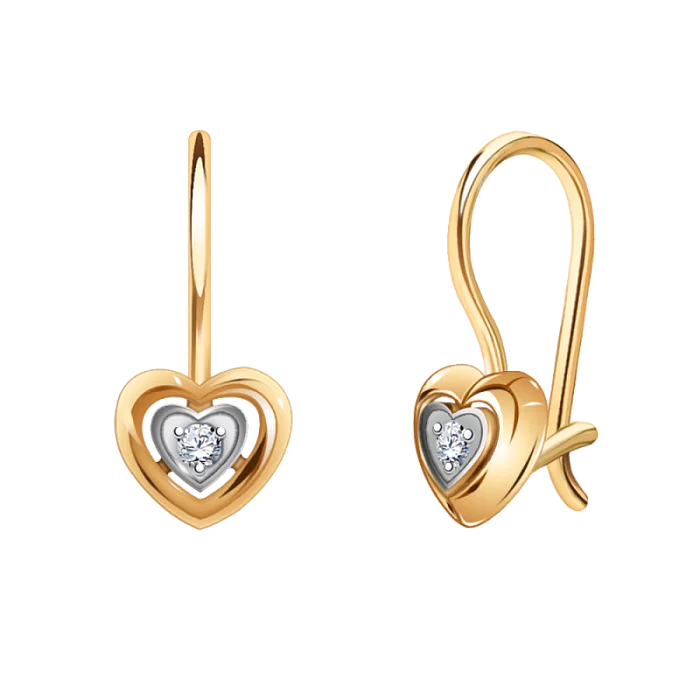 Серьги детские из красного золота