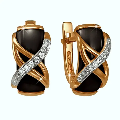 Серьги с английским замком из красного золота