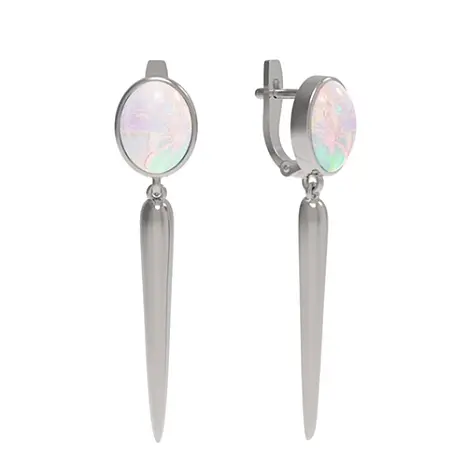 Серьги подвесные из серебра