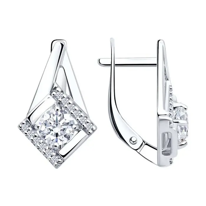 Серьги с английским замком из серебра