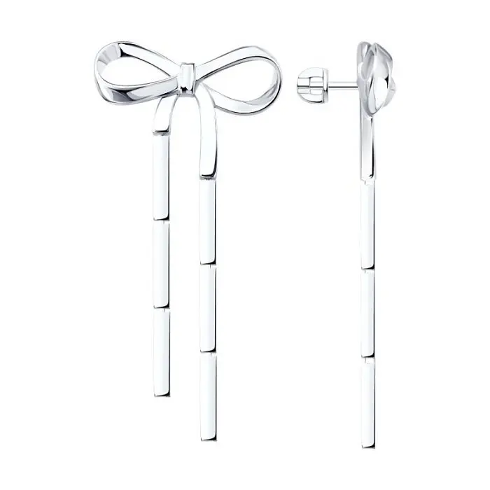 Серьги подвесные из серебра