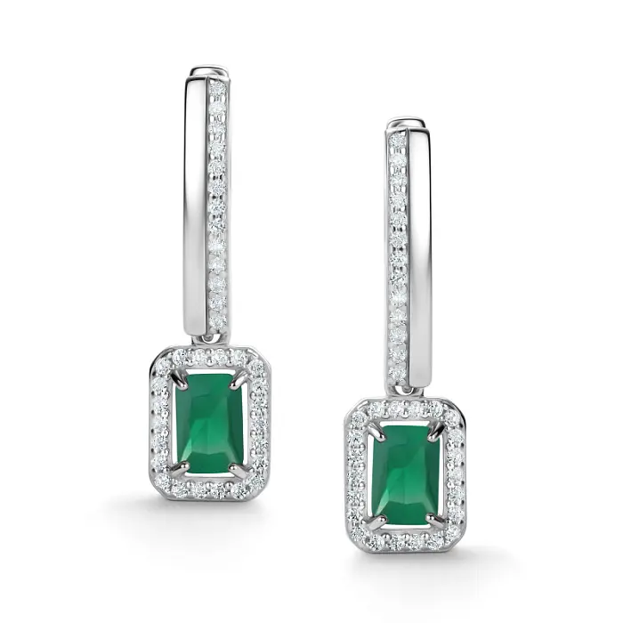Серьги подвесные из серебра