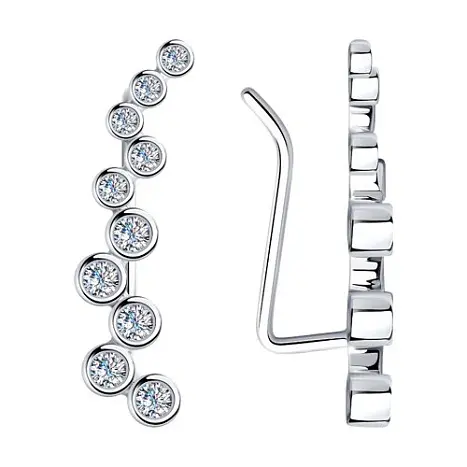 Серьги зажимы из серебра