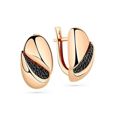 Серьги с английским замком из красного золота