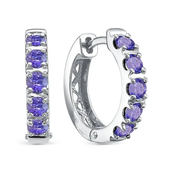 Серьги конго из белого золота