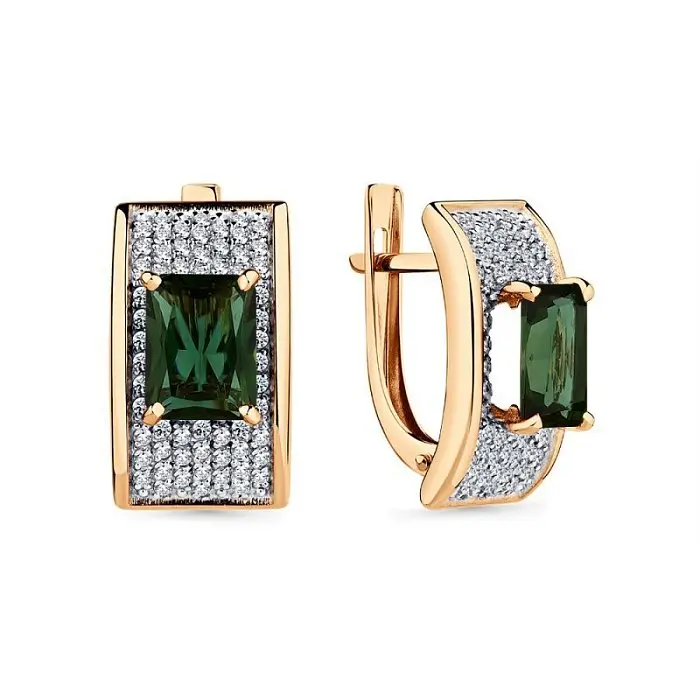 Серьги с английским замком из красного золота