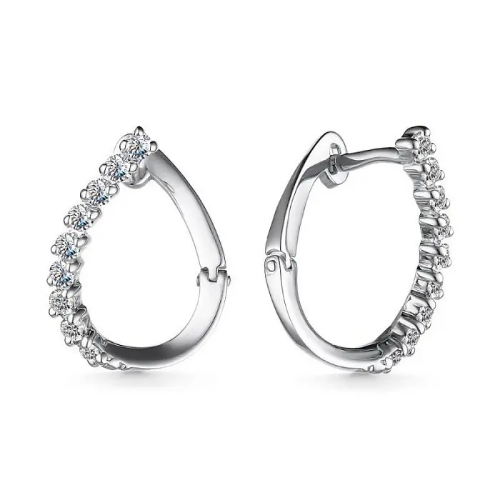 Серьги с английским замком из белого золота