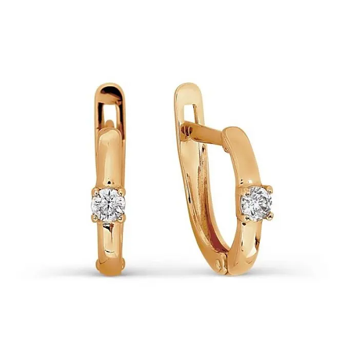 Серьги детские из красного золота