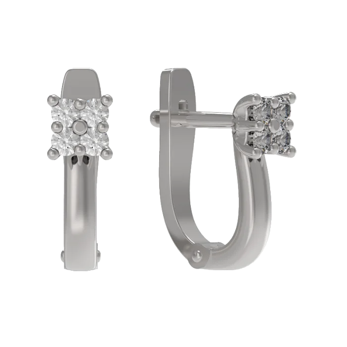 Серьги с английским замком из серебра