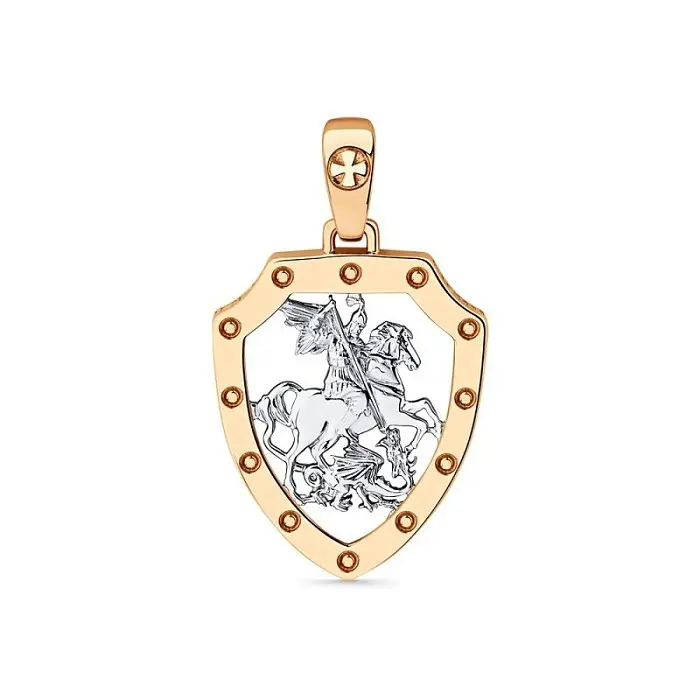 Подвеска икона из комбинированного золота