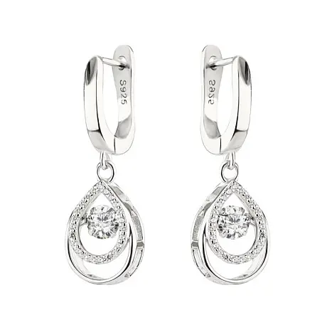 Серьги подвесные из серебра