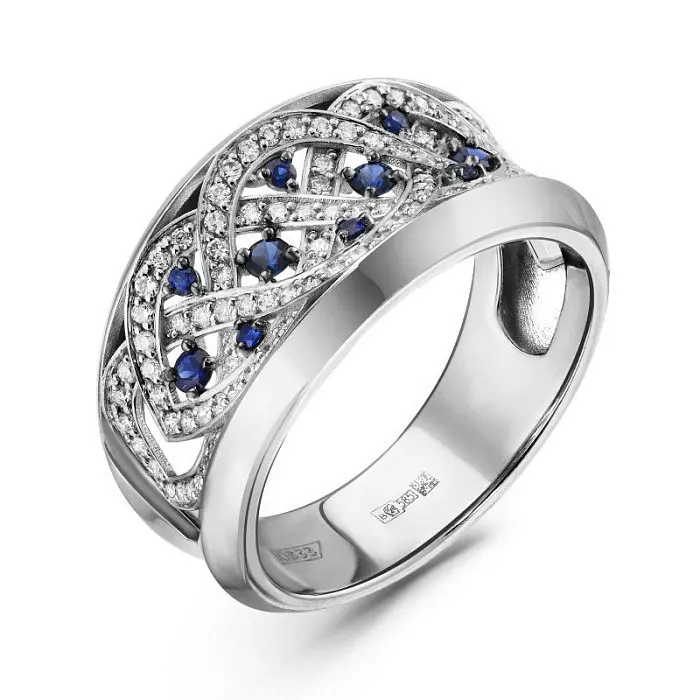 Кольцо декоративное из белого золота