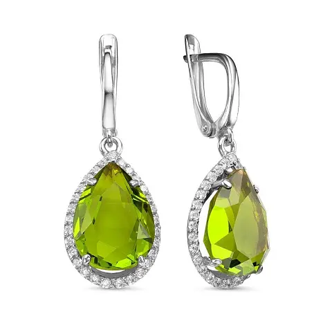 Серьги подвесные из серебра