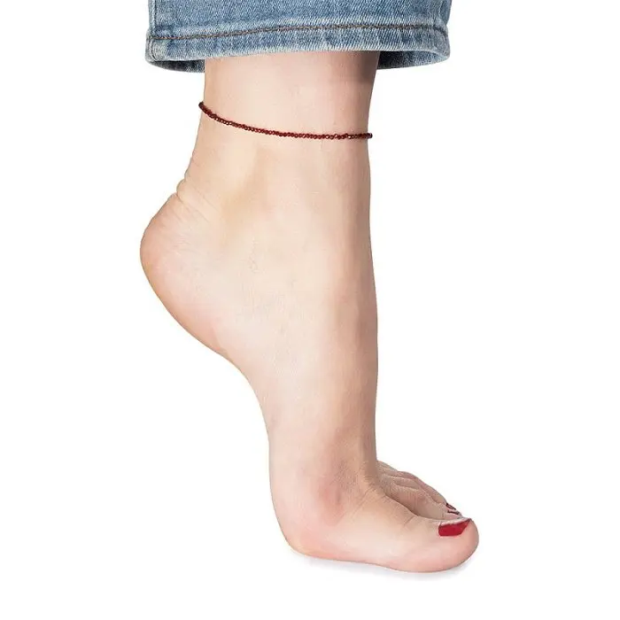 Браслет на ногу из серебра