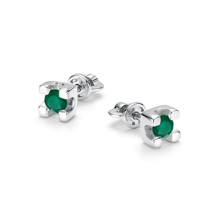 Серьги пуссеты из серебра