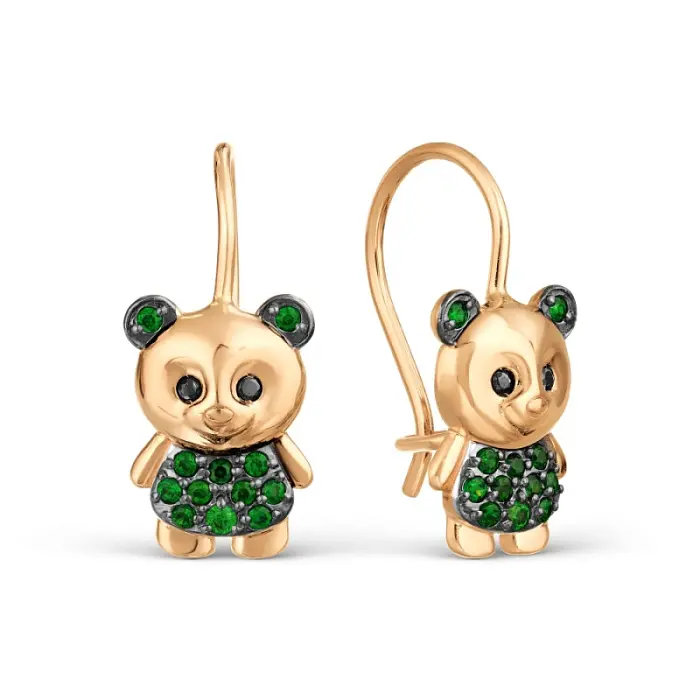 Серьги детские из красного золота