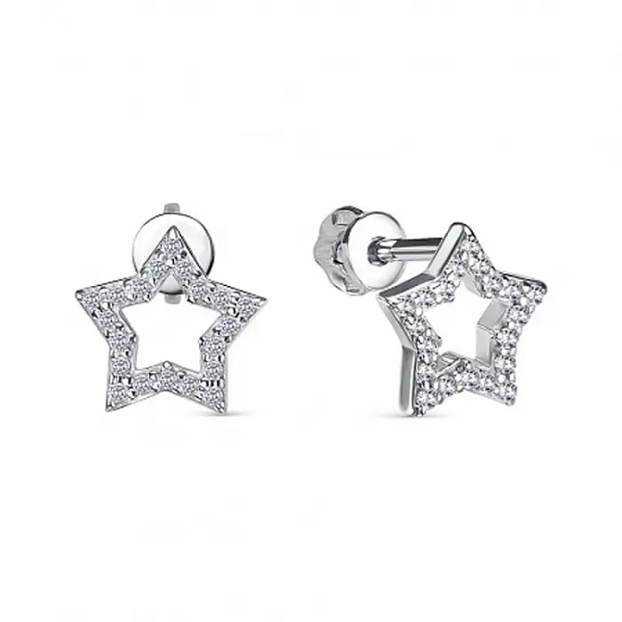 Серьги пуссеты из серебра