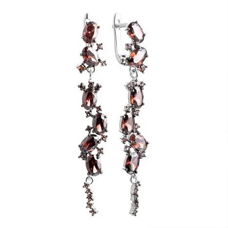 Серьги подвесные из серебра