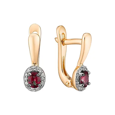 Серьги с английским замком из красного золота