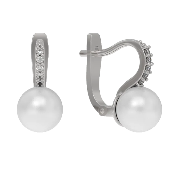 Серьги с английским замком из серебра