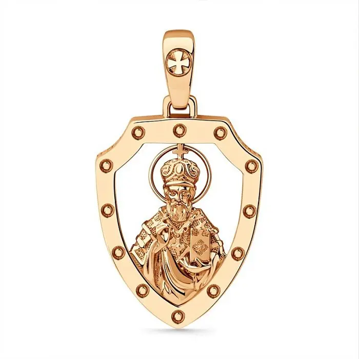 Подвеска икона из красного золота