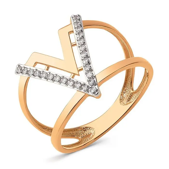 Кольцо декоративное из красного золота