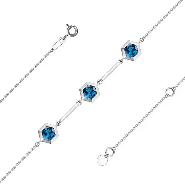 Браслет декоративный из белого золота вид 1