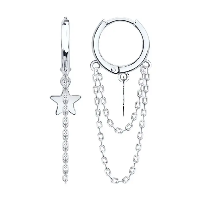Серьги конго из серебра