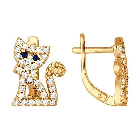 Серьги детские из позолоты